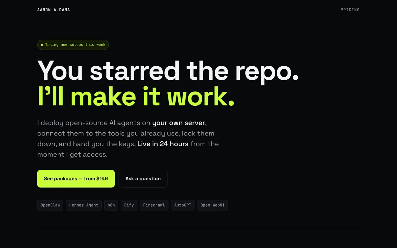 Agent Setup, as it looks today